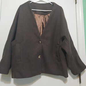Women's Unbranded Brown Blazer Jacket M